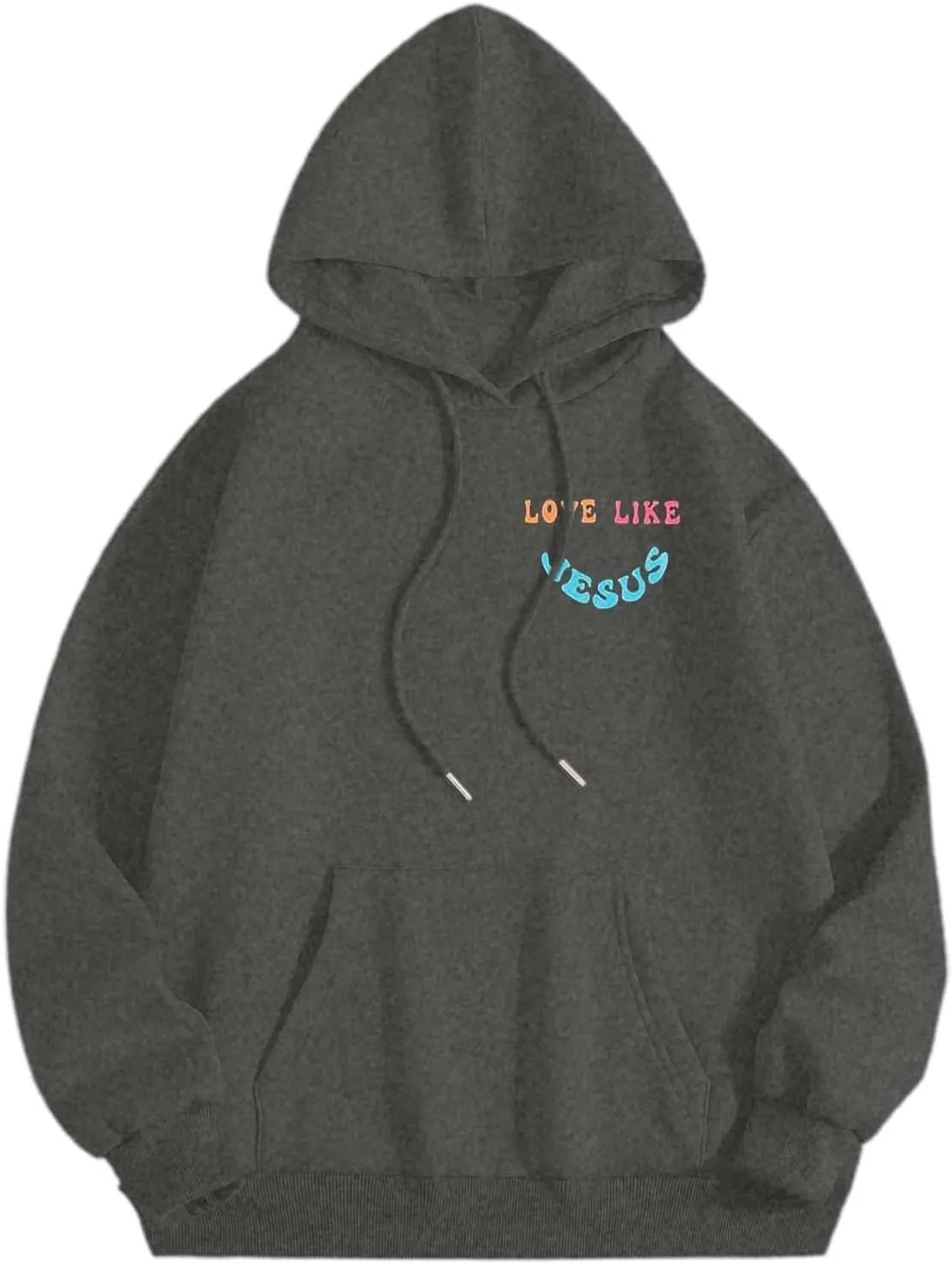 Women's Hoodies Casual Loose Letter Graphic Print Sweatshirt Light Pullover Long Sleeve Oversized Tops with Pocket