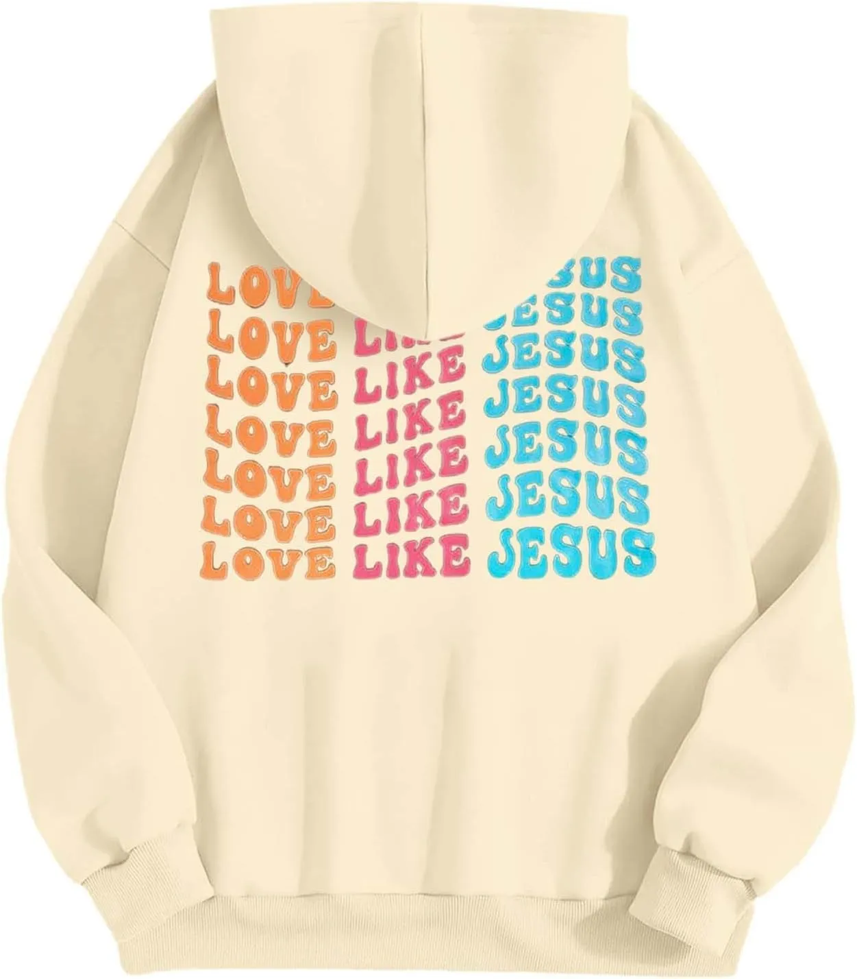 Women's Hoodies Casual Loose Letter Graphic Print Sweatshirt Light Pullover Long Sleeve Oversized Tops with Pocket