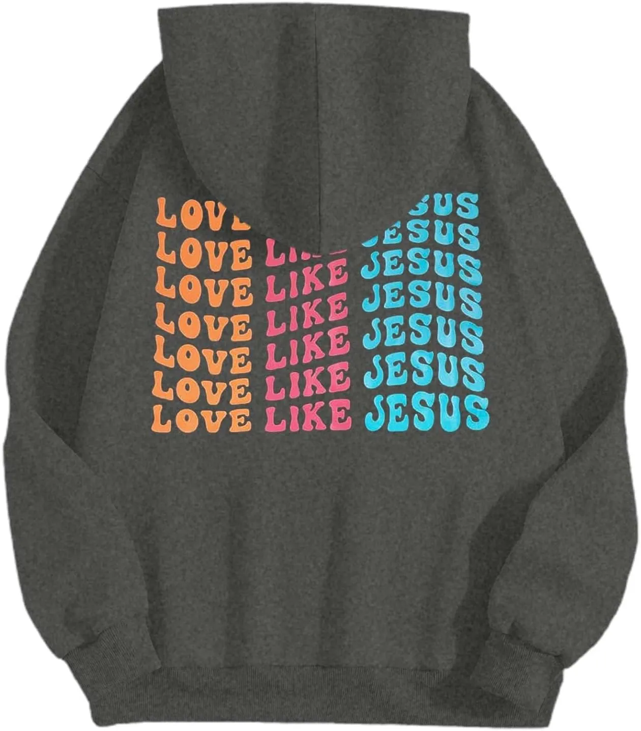 Women's Hoodies Casual Loose Letter Graphic Print Sweatshirt Light Pullover Long Sleeve Oversized Tops with Pocket