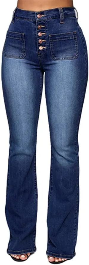 Womens Jeans Wide Leg Jeans Casual Fashion Straight Leg Loose Stretchy Tummy Control Trendy Jeans for Women 2024