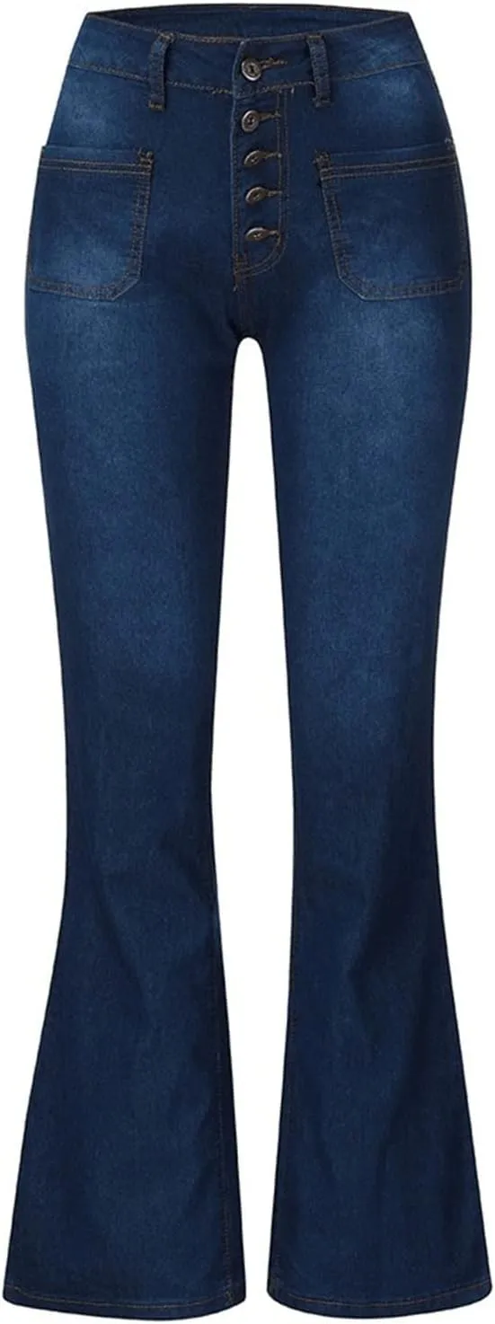 Womens Jeans Wide Leg Jeans Casual Fashion Straight Leg Loose Stretchy Tummy Control Trendy Jeans for Women 2024