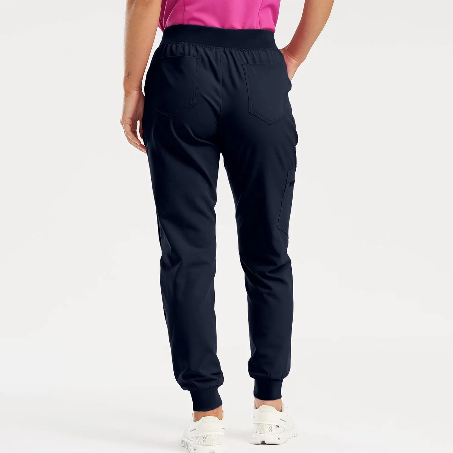 Womens Jogger Scrub Pants High Waisted Drawstring Joggers with Pockets Casual Stretch Cargo Lounge Pants