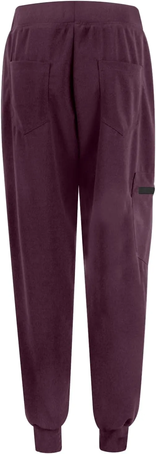 Womens Jogger Scrub Pants High Waisted Drawstring Joggers with Pockets Casual Stretch Cargo Lounge Pants