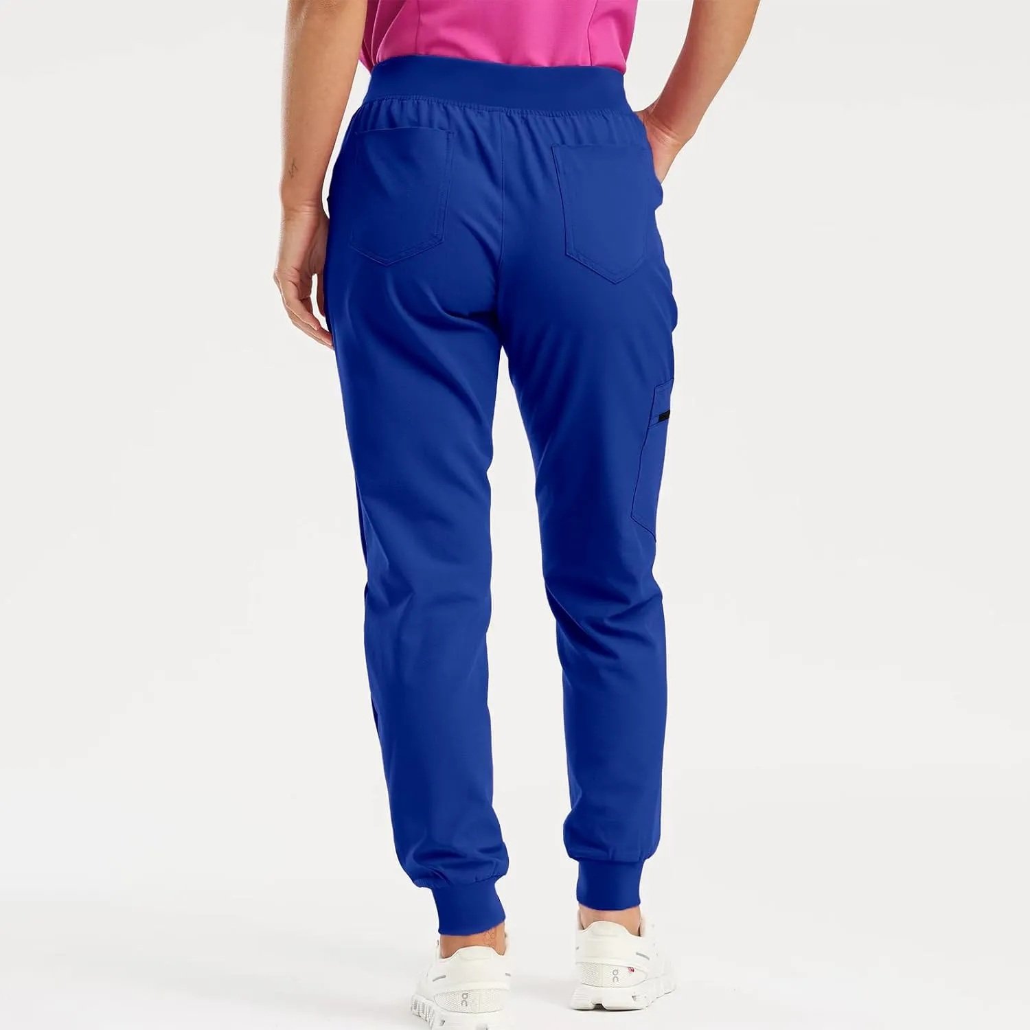 Womens Jogger Scrub Pants High Waisted Drawstring Joggers with Pockets Casual Stretch Cargo Lounge Pants