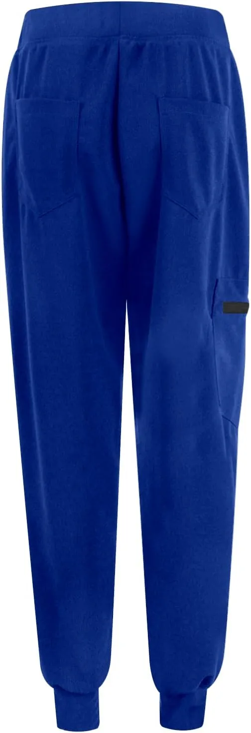 Womens Jogger Scrub Pants High Waisted Drawstring Joggers with Pockets Casual Stretch Cargo Lounge Pants