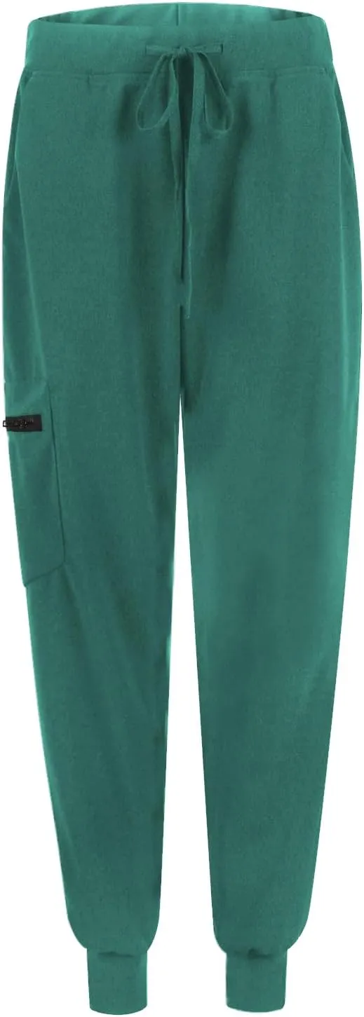 Womens Jogger Scrub Pants High Waisted Drawstring Joggers with Pockets Casual Stretch Cargo Lounge Pants