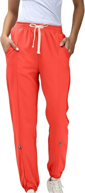 Women's Joggers Drawstring Hiking Pants with Pockets Active Pant for Women Athletic Stretch Breathable Sweatpant