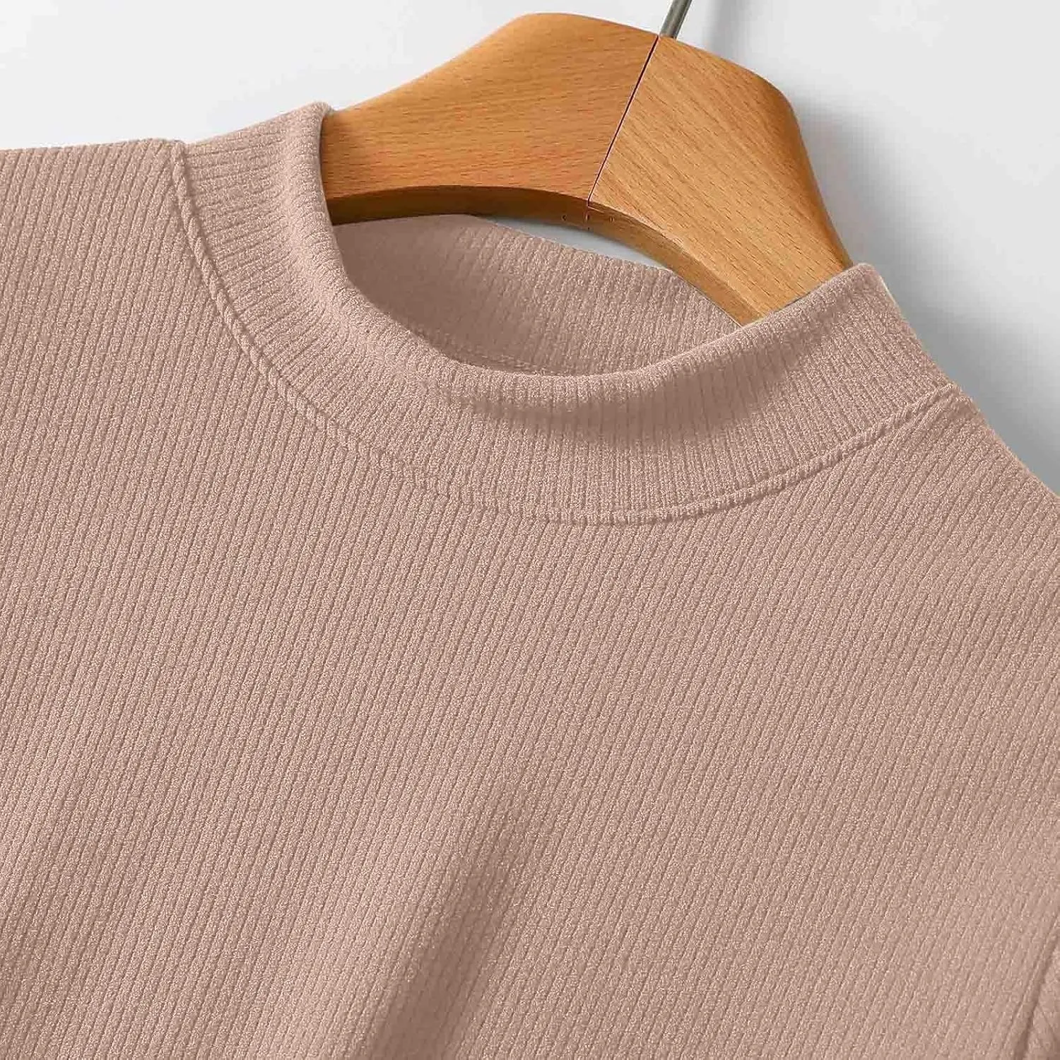 Women's Knitted T-Shirt 2025 Summer Vacation Tops Short Sleeve Crewneck Basic Blouses Trendy Solid Color Tees