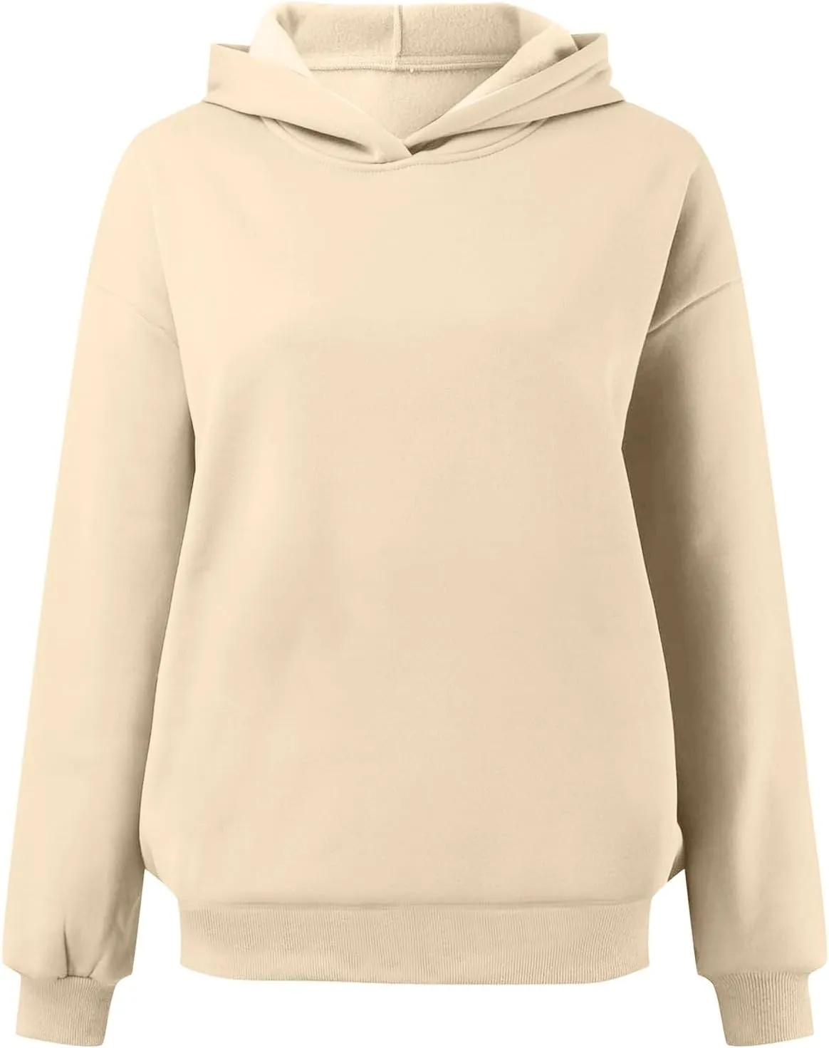 Womens Oversized Hoodies Fleece Solid Hooded Sweatshirts 2024 Trendy Outfits Fall Winter Clothes Pullover Sweater