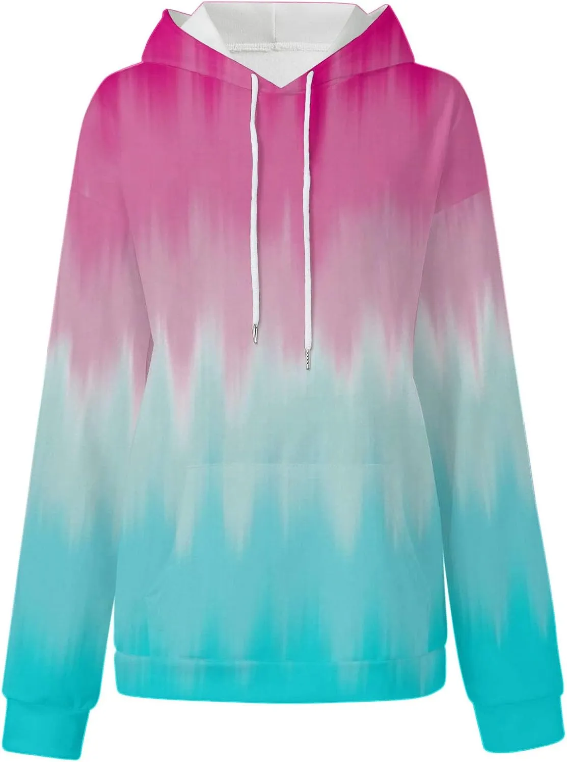 Womens Oversized Hoodies Tie Dye Gradient Hooded Sweatshirts Teen Girls Fall Long Sleeve Fleece Pullover Tops