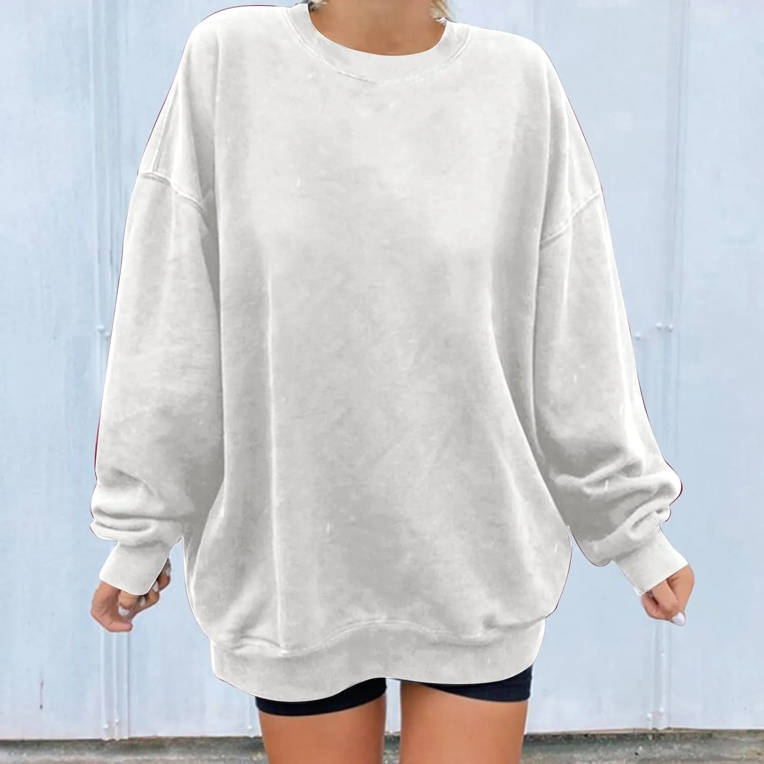 Womens Oversized Sweatshirt 2024 Casual Trendy Pullover Shirts Long Sleeve Crewneck Tunic Tops Ladies Fall Clothing