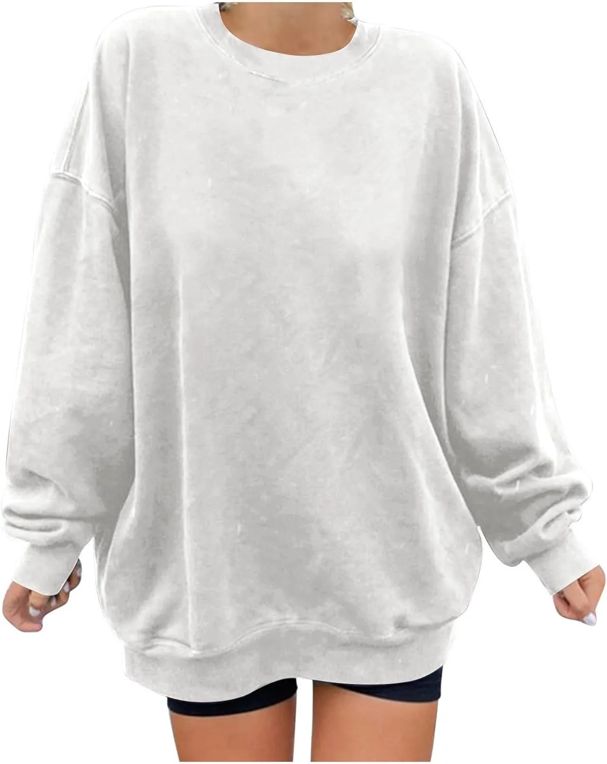 Womens Oversized Sweatshirt 2024 Casual Trendy Pullover Shirts Long Sleeve Crewneck Tunic Tops Ladies Fall Clothing