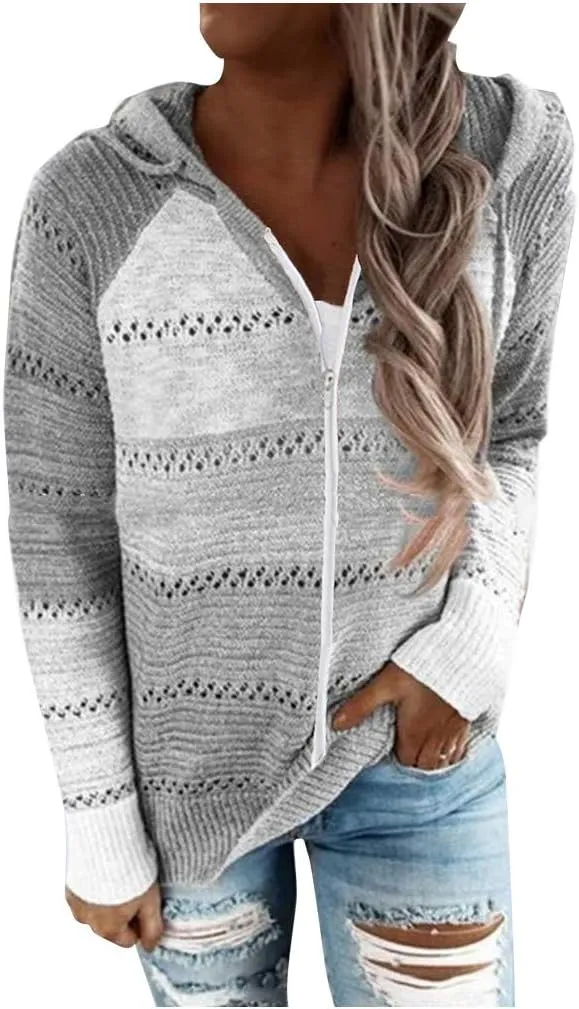 Women's Oversized Zip Up Hoodies Sweater Ladies Zipper Top Cotton Zip-Up T-Shirt Black Zip Up Hoodies for Women Zip