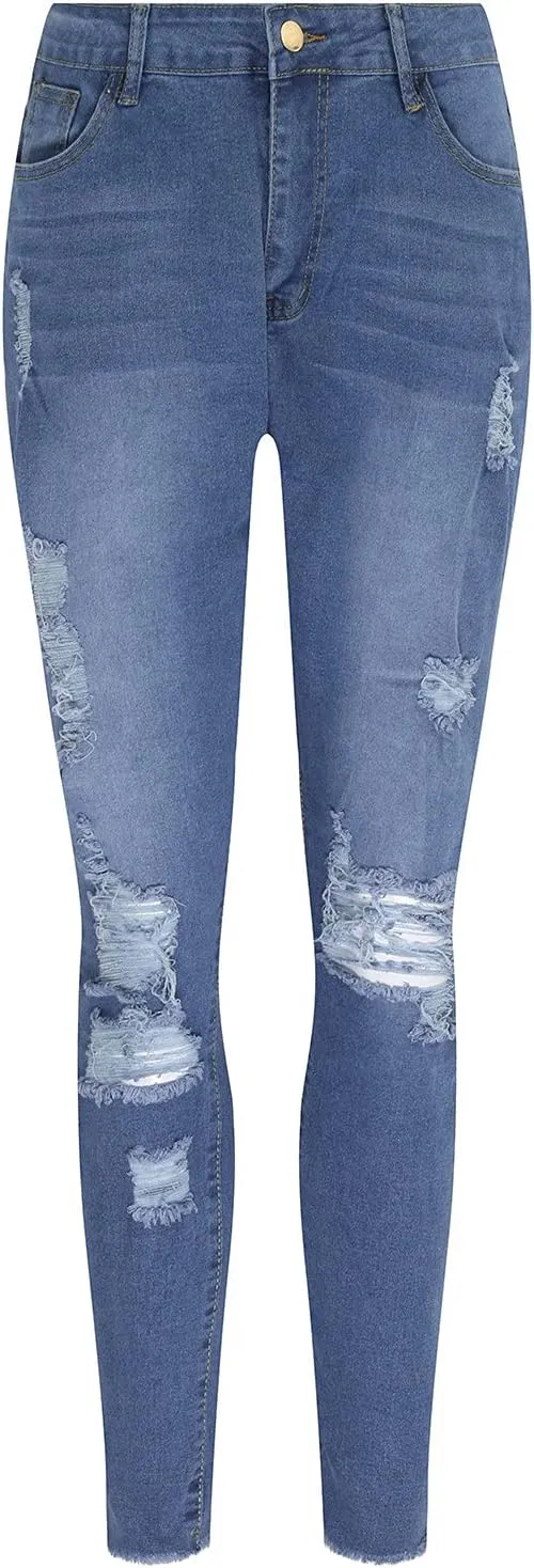 Women's Raw Hem Capri Jeans Ripped Jeans Tapered Jeans Curvy Slim Fit Butt Lifting Denim Skinny Jeans Petite Jeans