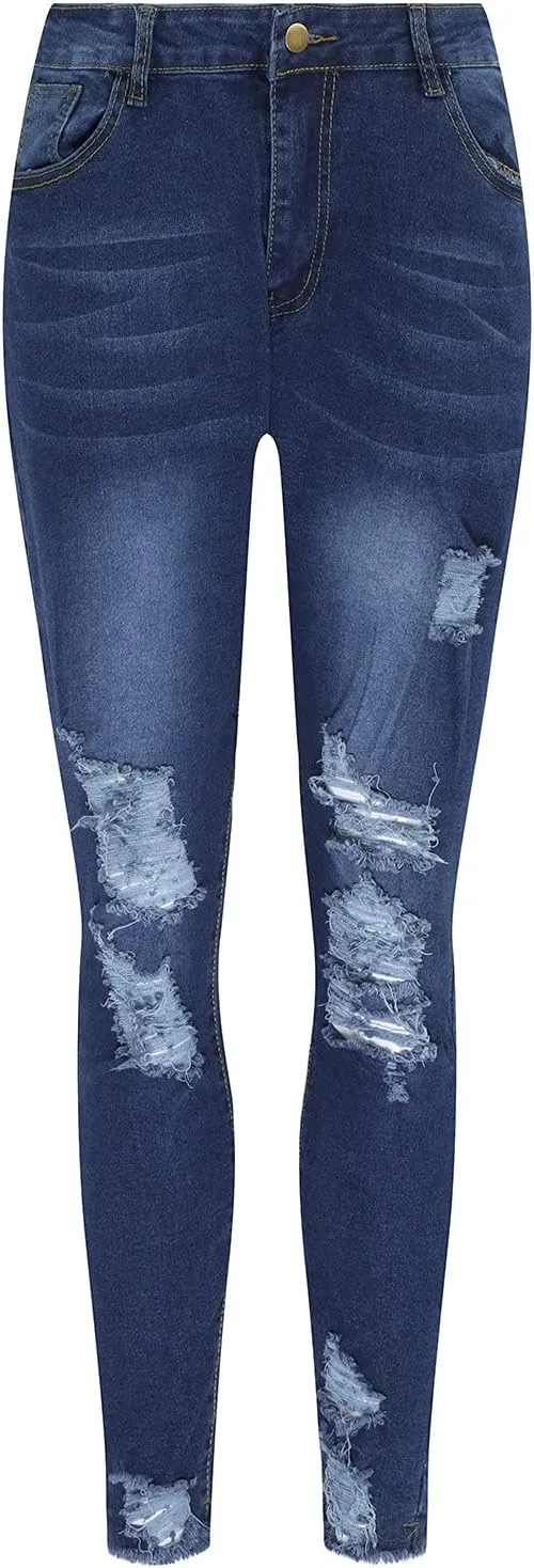 Women's Raw Hem Capri Jeans Ripped Jeans Tapered Jeans Curvy Slim Fit Butt Lifting Denim Skinny Jeans Petite Jeans