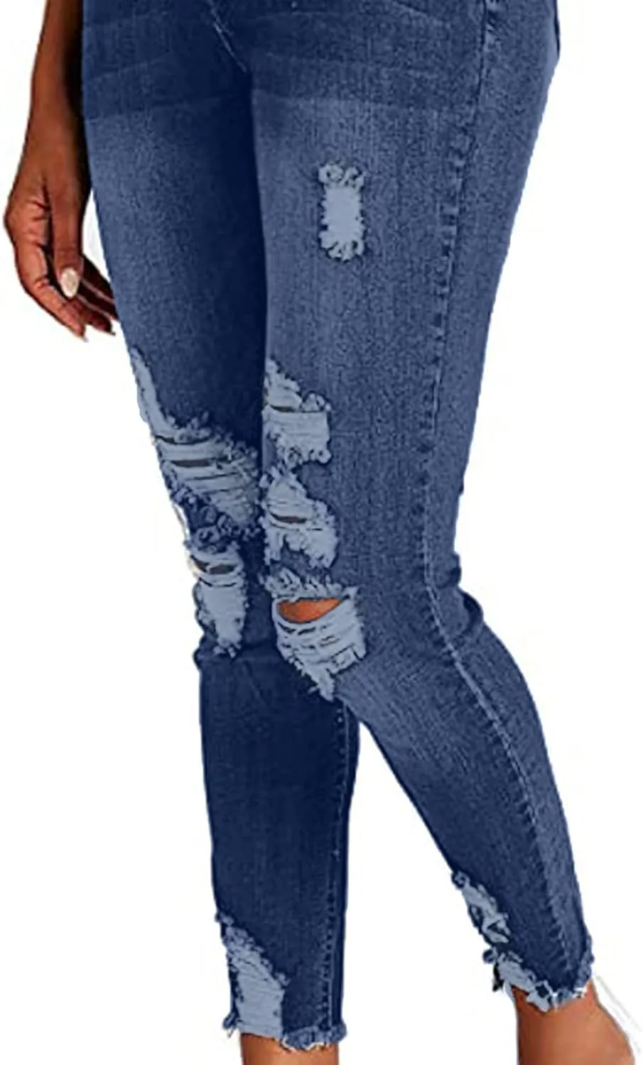 Women's Raw Hem Capri Jeans Ripped Jeans Tapered Jeans Curvy Slim Fit Butt Lifting Denim Skinny Jeans Petite Jeans