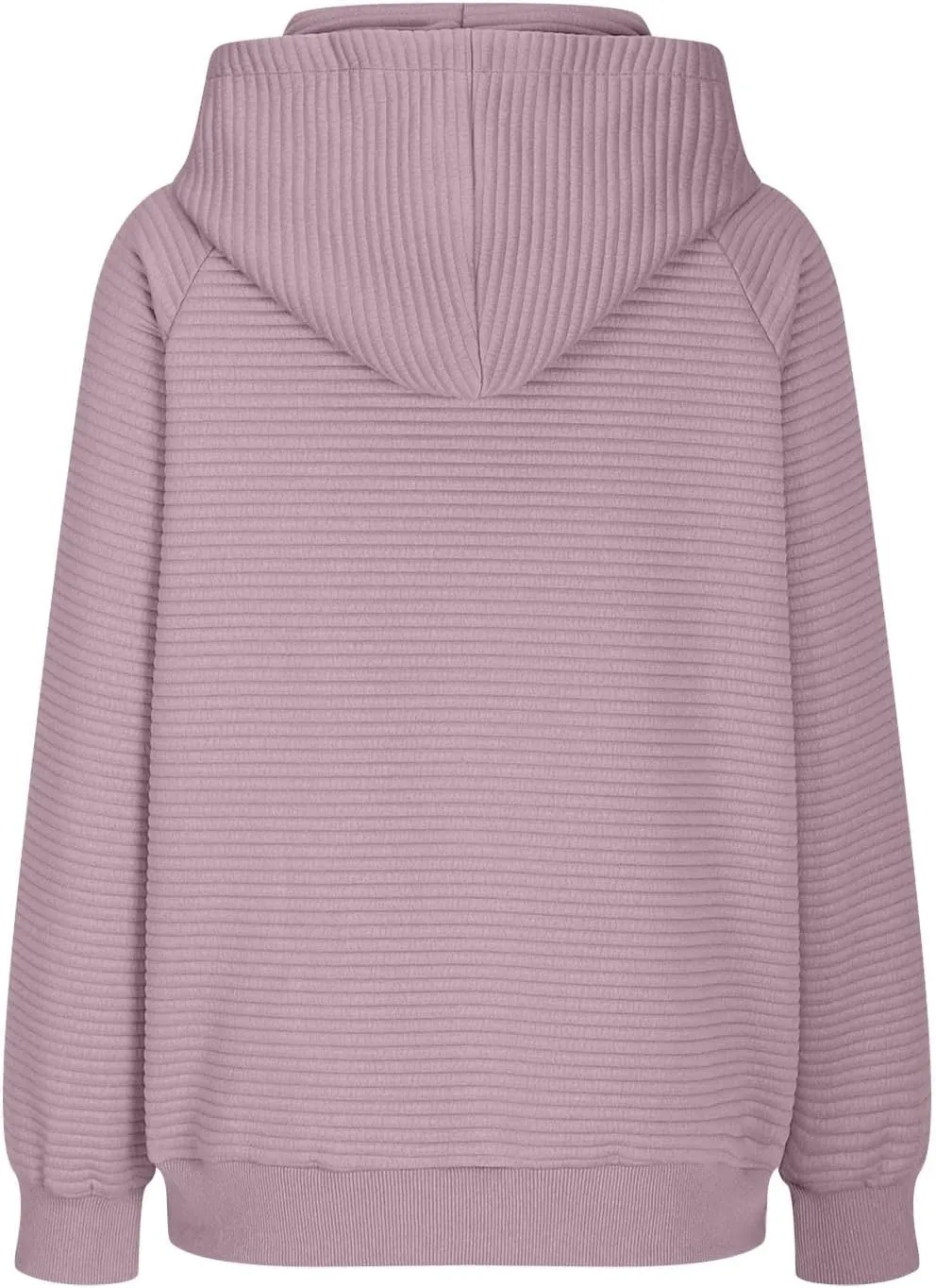 Womens Striped Texture Hoodies Fall Raglan Long Sleeve Dressy Sweatshirts Casual Loose Pullover with Kangaroo Pocket