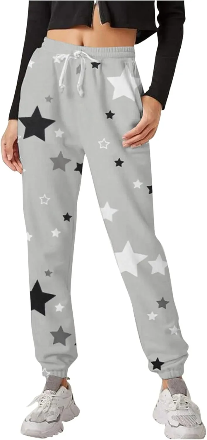 Womens Sweatpants with Pockets Elastic Waist Soft Leggings Tie-dye Fall Womens Sweatpants Workout High Waisted Pants