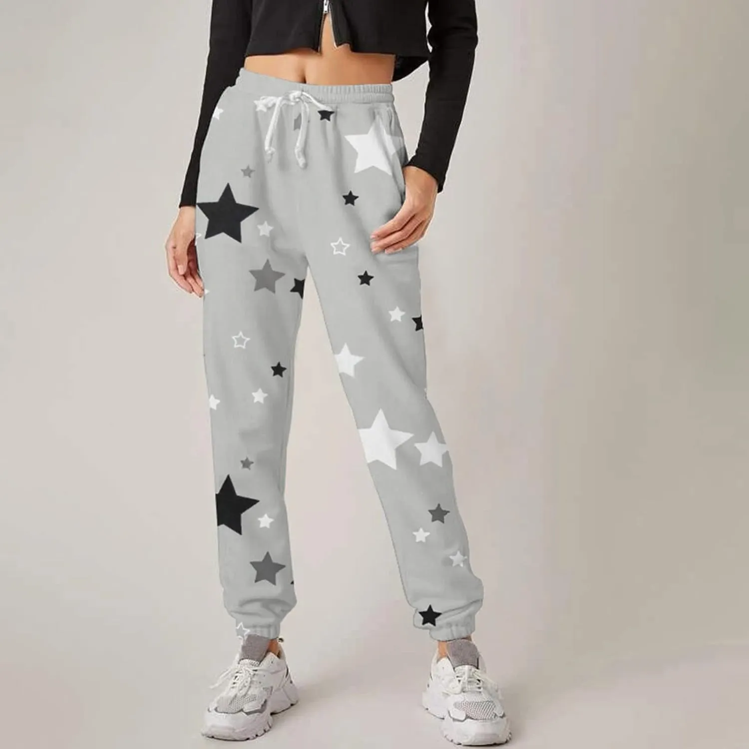 Womens Sweatpants with Pockets Elastic Waist Soft Leggings Tie-dye Fall Womens Sweatpants Workout High Waisted Pants
