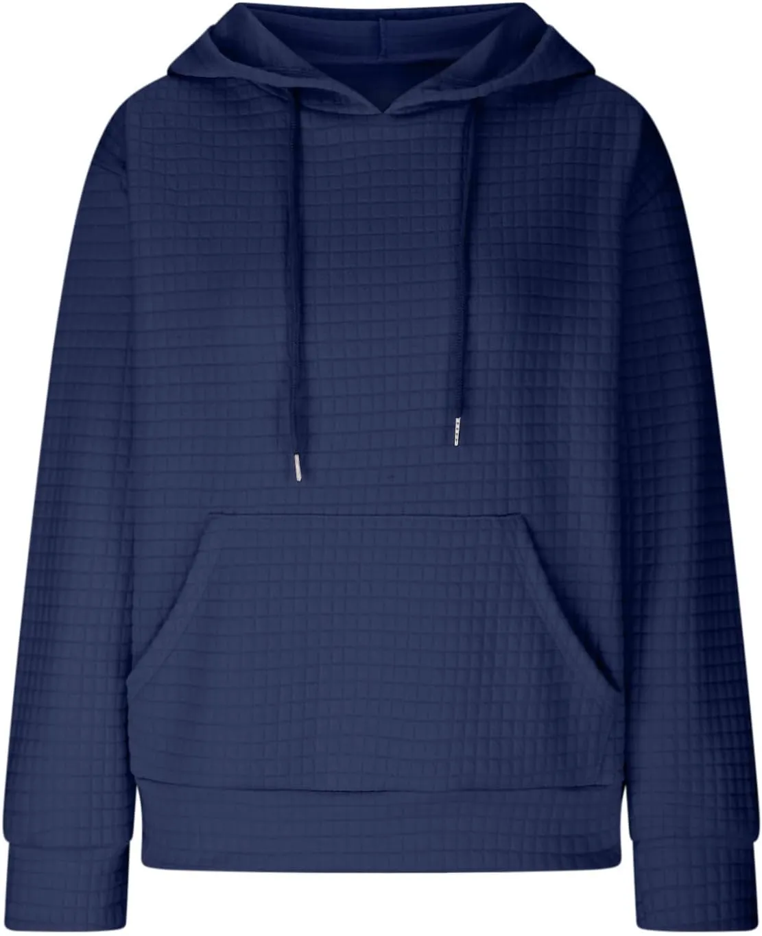 Women's Sweatshirt Casual Waffle Hoodies Drawstring Hooded Tops with Pockets Comfort Long Sleeve Pullover Hoodies