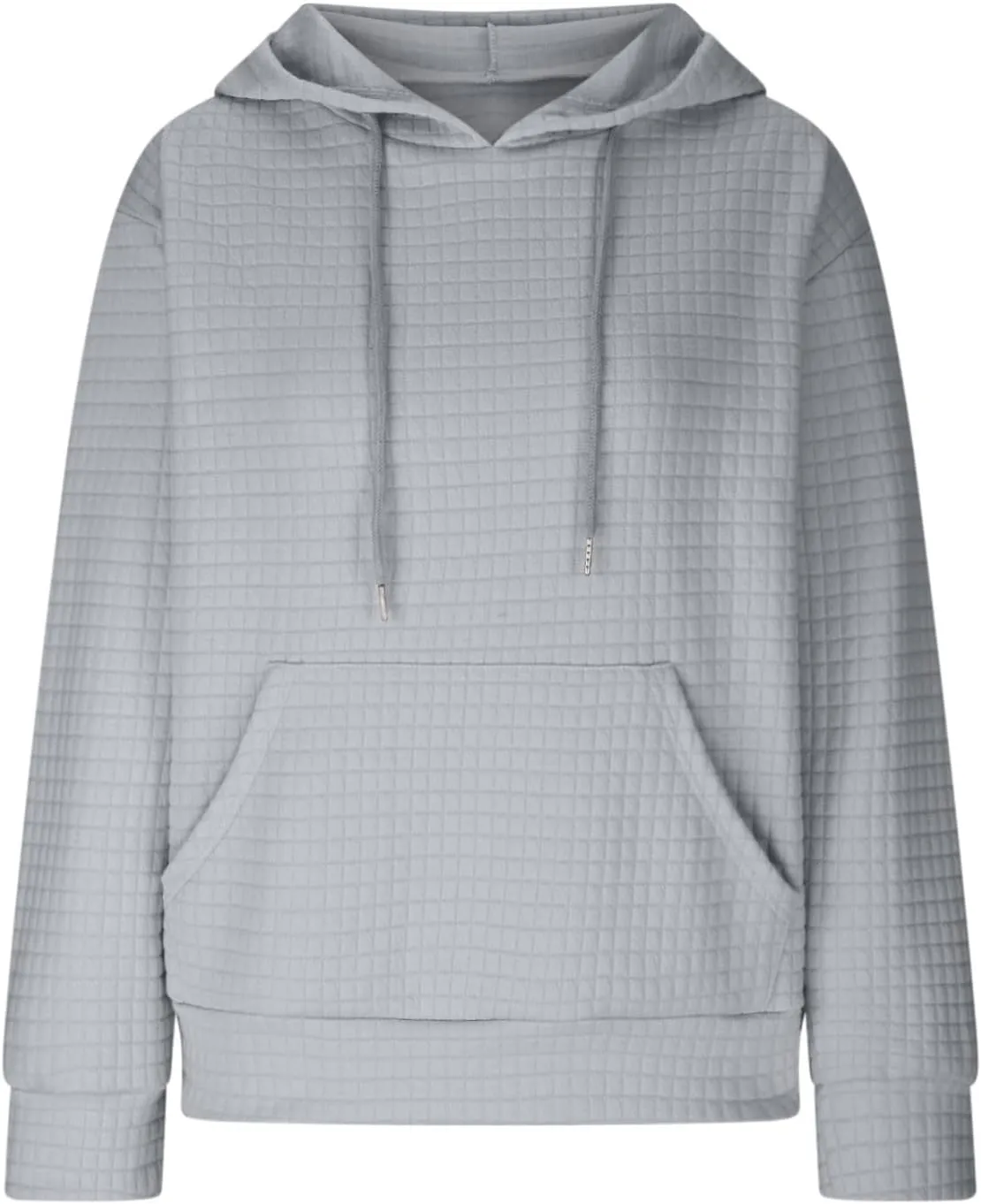 Women's Sweatshirt Casual Waffle Hoodies Drawstring Hooded Tops with Pockets Comfort Long Sleeve Pullover Hoodies