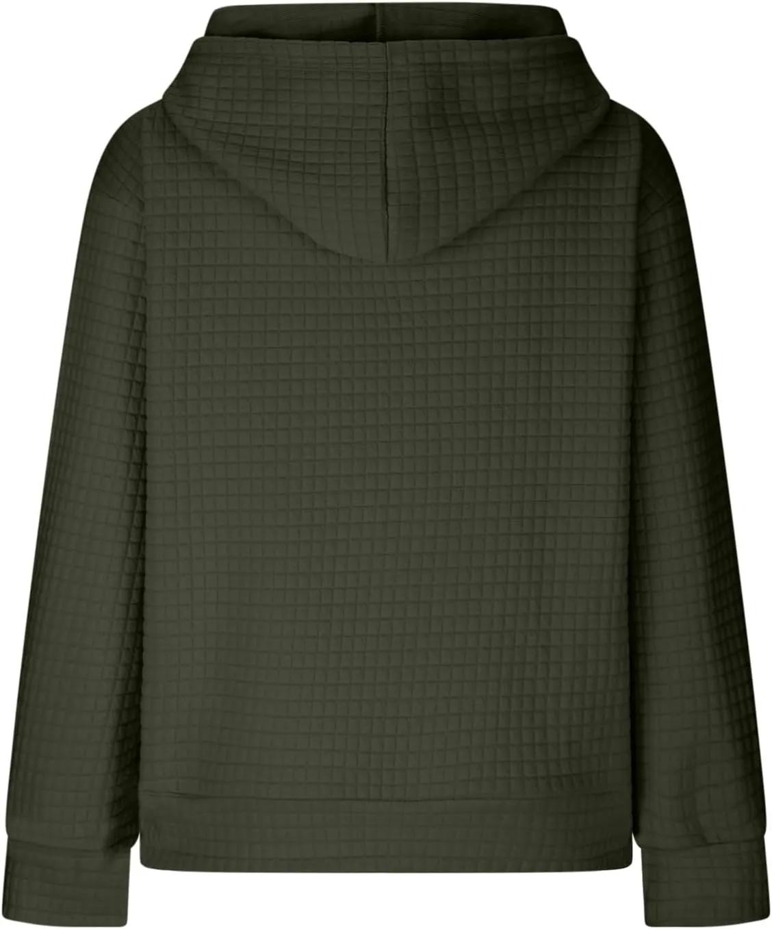 Women's Sweatshirt Casual Waffle Hoodies Drawstring Hooded Tops with Pockets Comfort Long Sleeve Pullover Hoodies