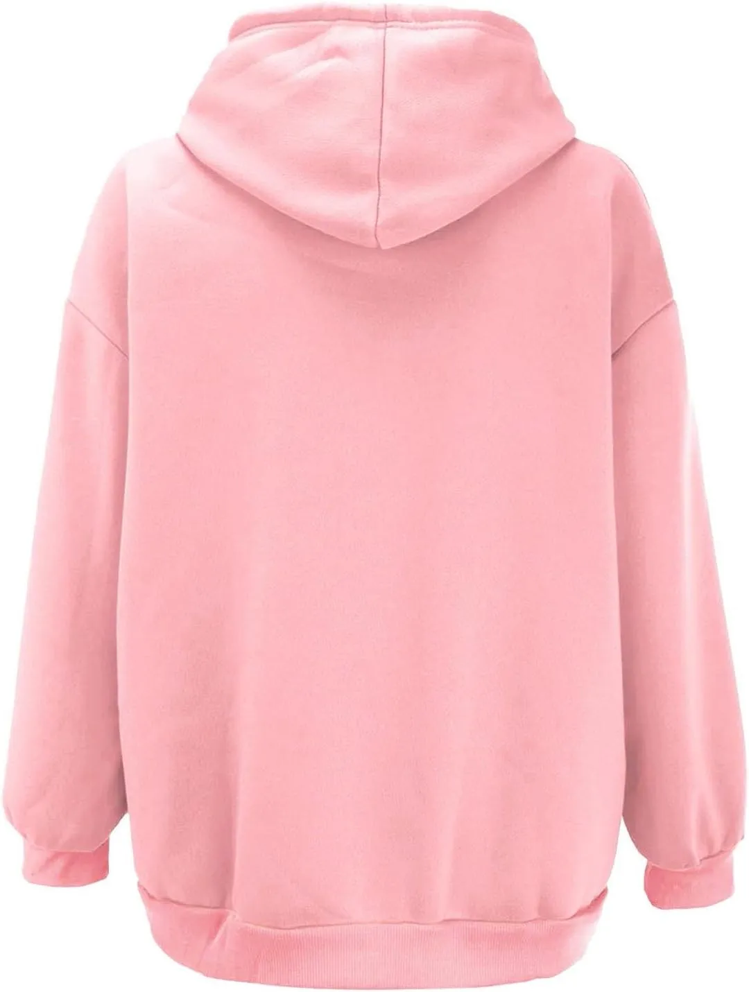 Women's Sweatshirt Full-Zip Hoodie Ladies Women Hooded Print Round Neck Long Sleeve Sweatshirt Tops Drop Shoulder