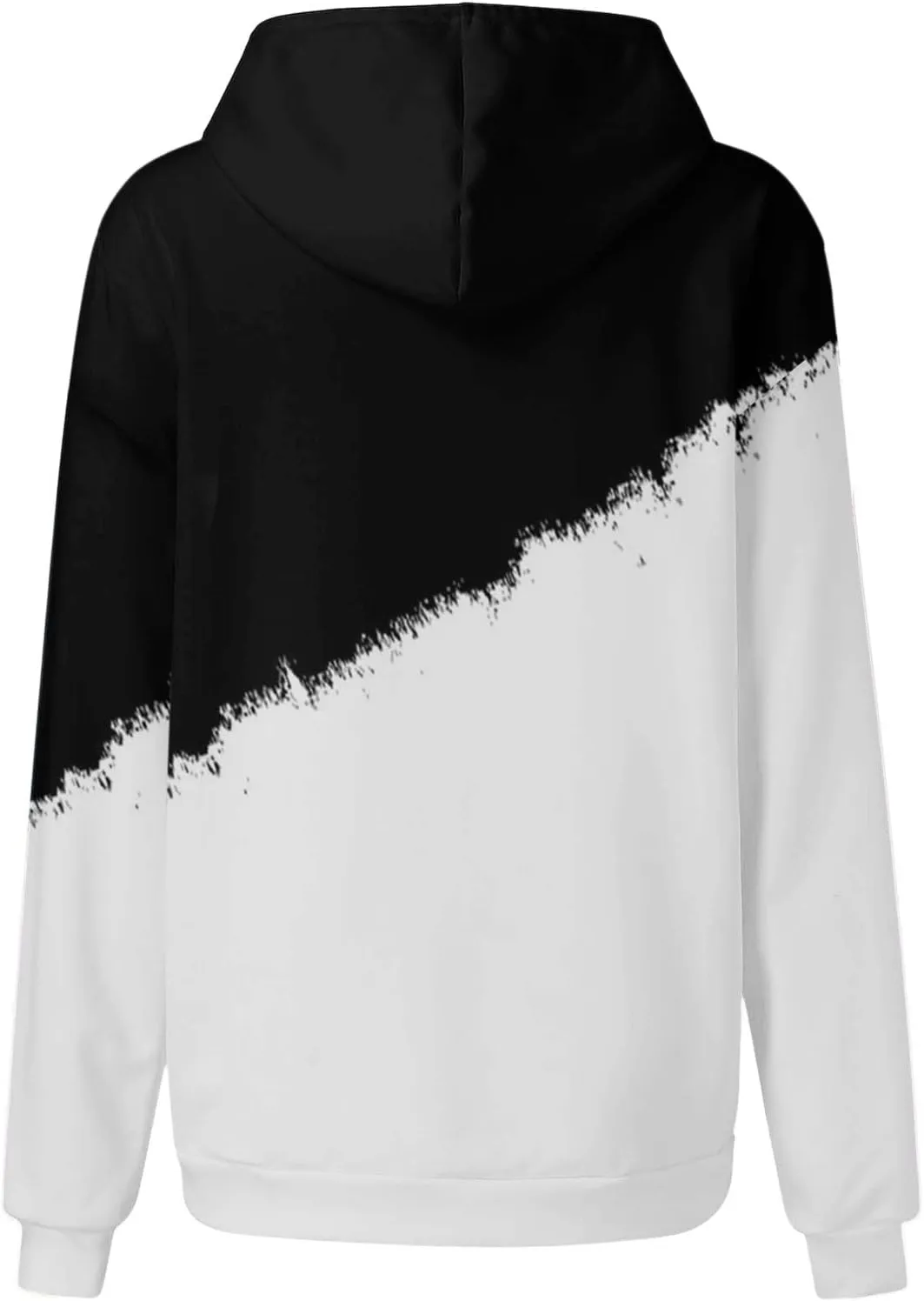 Women's Tie Dye Hoodies Fall Long Sleeve Casual Color Block Oversized Pullover Sweatshirt with Pocket