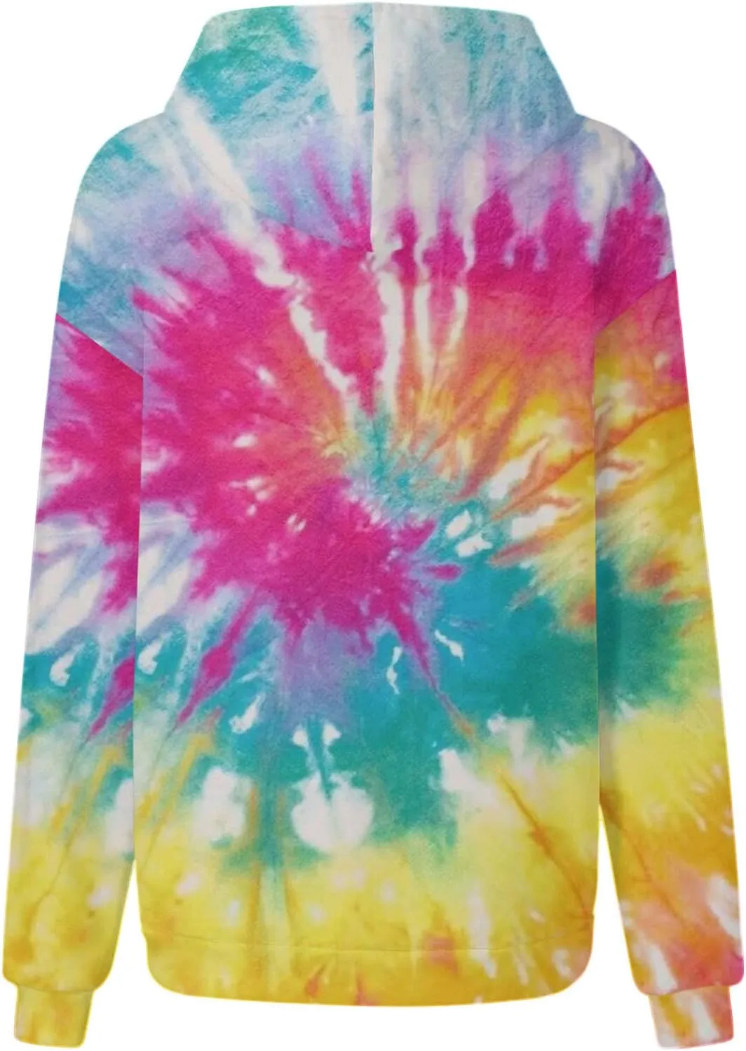 Womens Tie Dye Hoodies Oversized Fall Long Sleeve Hooded Sweatshirt Drawstring Pullover Tops with Pockets