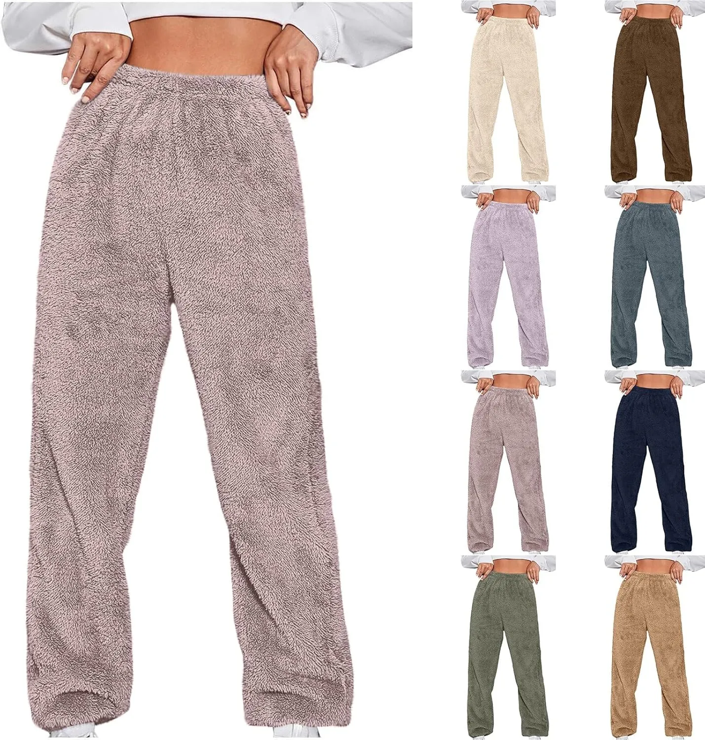 Women's Warm Sherpa Lined Athletic Sweatpants High Waisted Jogger Pants Fleece Lined Winter Thicken Outdoor Long Pants
