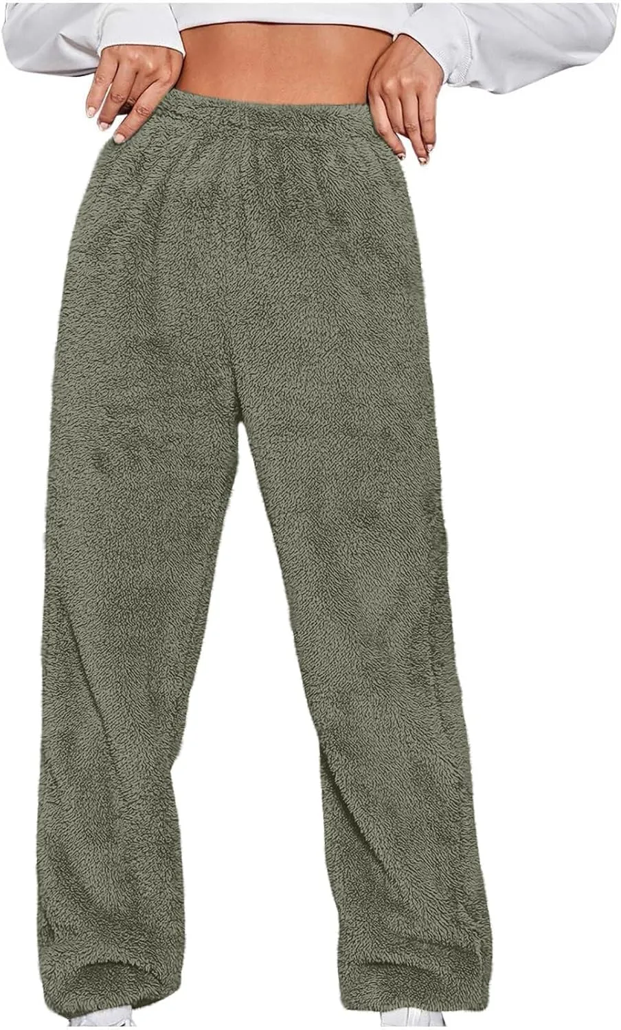 Women's Warm Sherpa Lined Athletic Sweatpants High Waisted Jogger Pants Fleece Lined Winter Thicken Outdoor Long Pants