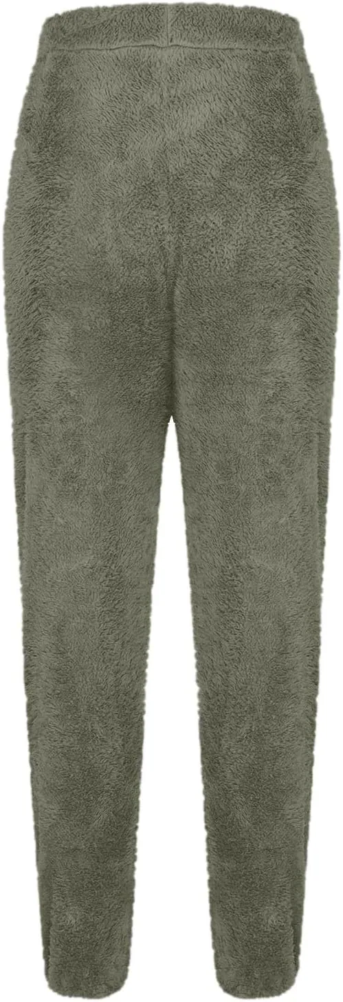 Women's Warm Sherpa Lined Athletic Sweatpants High Waisted Jogger Pants Fleece Lined Winter Thicken Outdoor Long Pants