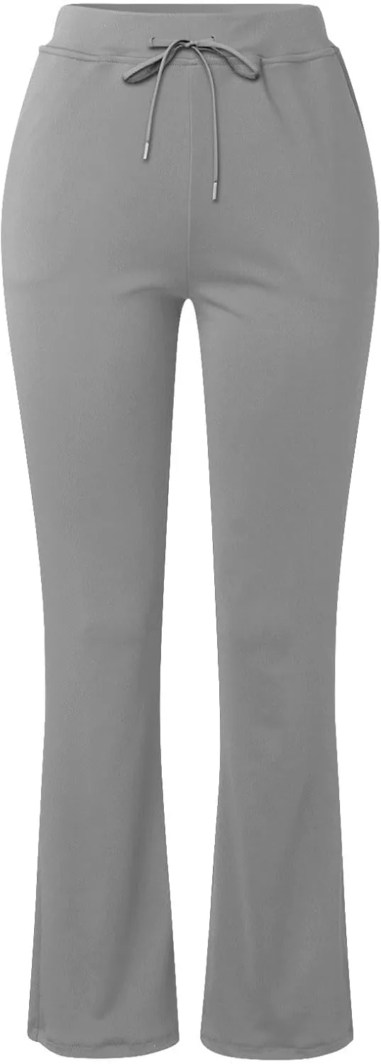 Women's Work Pants Slim Straight Leg Trousers High Waisted Drawstring Loose Lounge Pants Butt Lifting Pant for Women