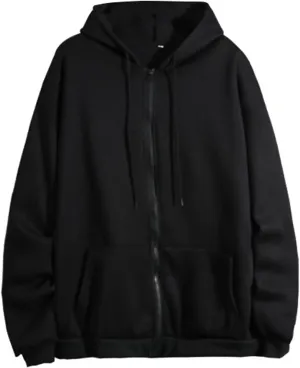 Women's Zip Up Casual Hoodies Fleece Long Sleeve Solid Hooded Sweatshirts Fall Oversized Basic Jackets with Pockets