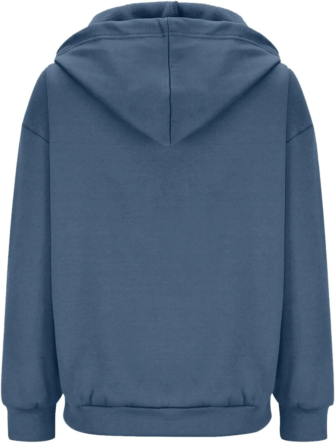 Womens Zip Up Hoodies Solid Long Sleeve Oversized Sweatshirts Fleece Jacket with Pockets