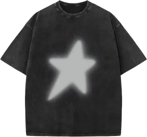 YKR Men Oversized T Shirts Vintage Cotton Tee Loose Fit Short Sleeve Casual Washed Tee Unisex Streetwear Baggy Graphic Tops