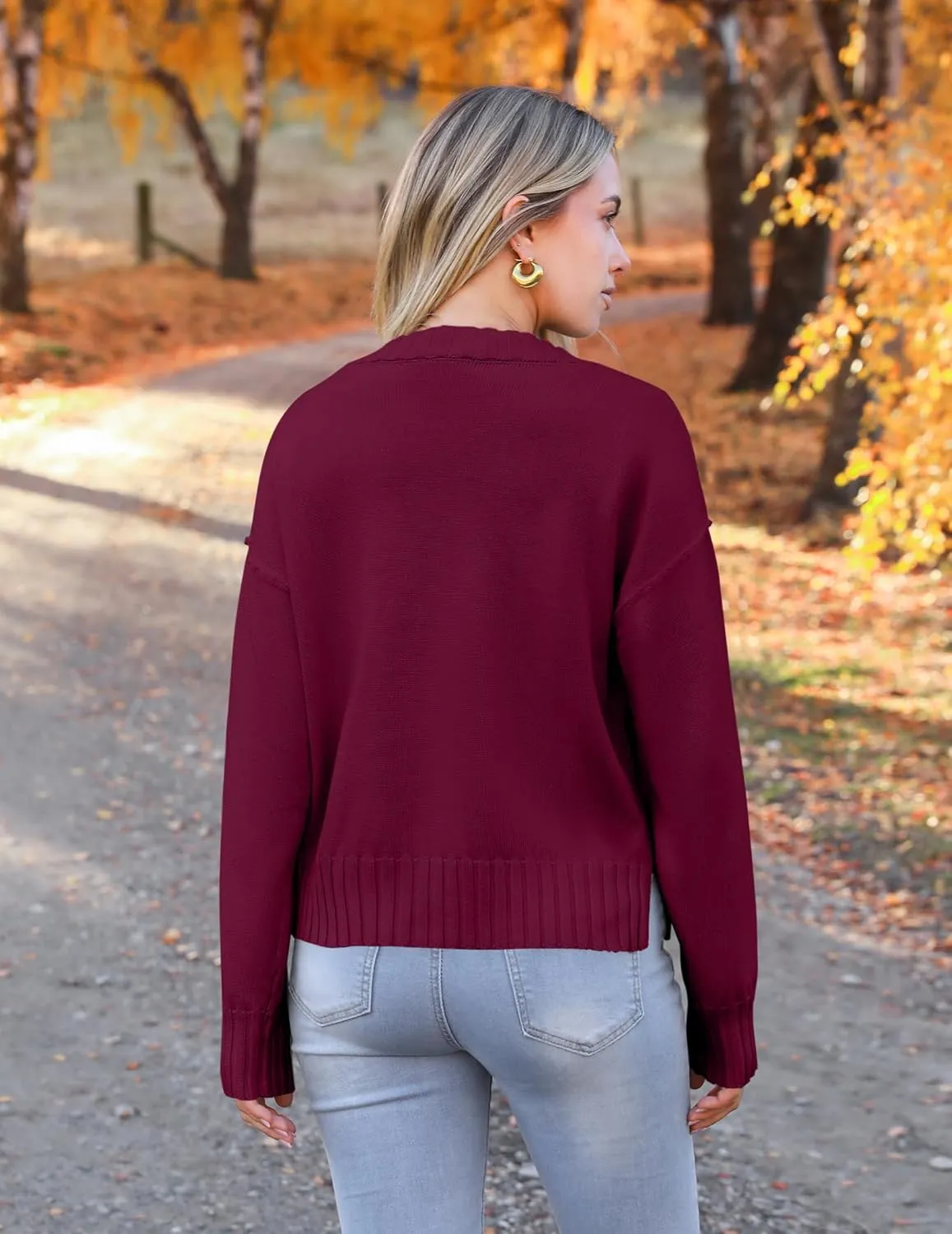 Zeagoo Women's Cropped Cardigan 2025 Fall Button Sweaters V Neck Long Sleeve Cardigans Knit Outwear